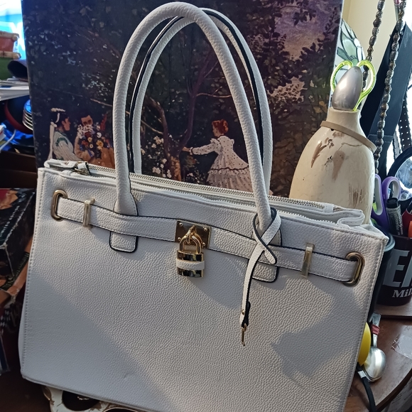 Dasein👜Leather Satchel Bag Gold Hardware,Leather Bag,Lock & 🔑 - Picture 6 of 16